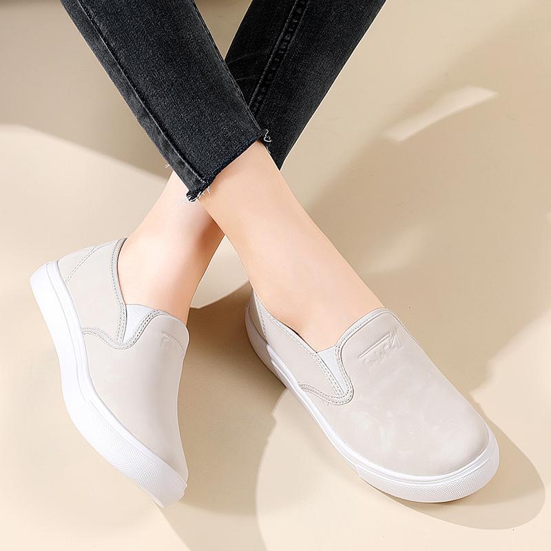 Летние женские кроссовки Slip on, удобные повседневные туфли больших размеров на плоской подошве, лоферы EU: 35 чёрный