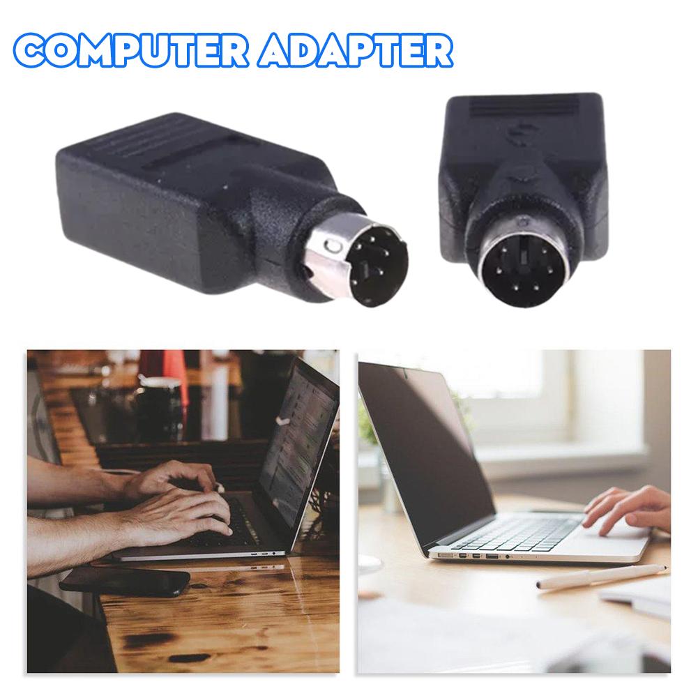 Для переходника с мужского на женский разъем USB 2.0 и адаптера клавиатуры для мыши и клавиатуры, круглый Po W0H9 Black-1pcs