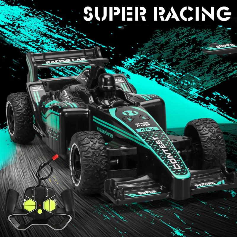Новый мини-автомобиль с дистанционным управлением F1, перезаряжаемый движущийся гоночный прочный 2,4G, высокоскоростной спортивный автомобиль для дрифта для мальчиков, детские игрушки, подарки синий
