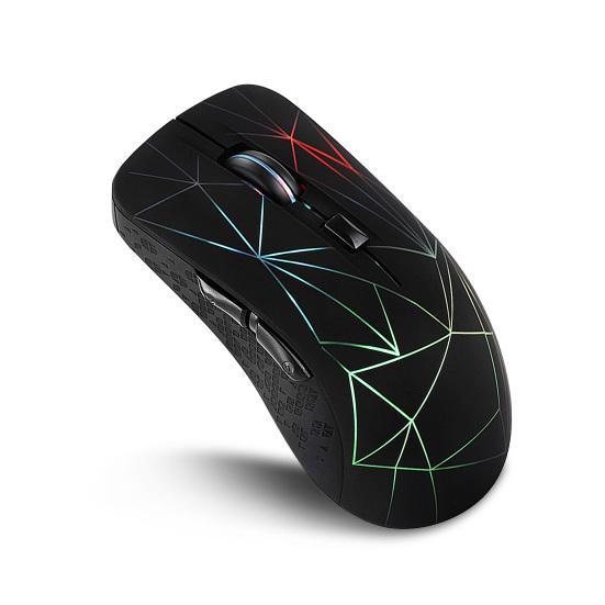 Беспроводная мышь Bluetooth, перезаряжаемая, двухрежимная, 3 регулируемых разрешения, 6 кнопок, эргономичная оптическая игровая мышь для ПК, компьютера, ноутбука