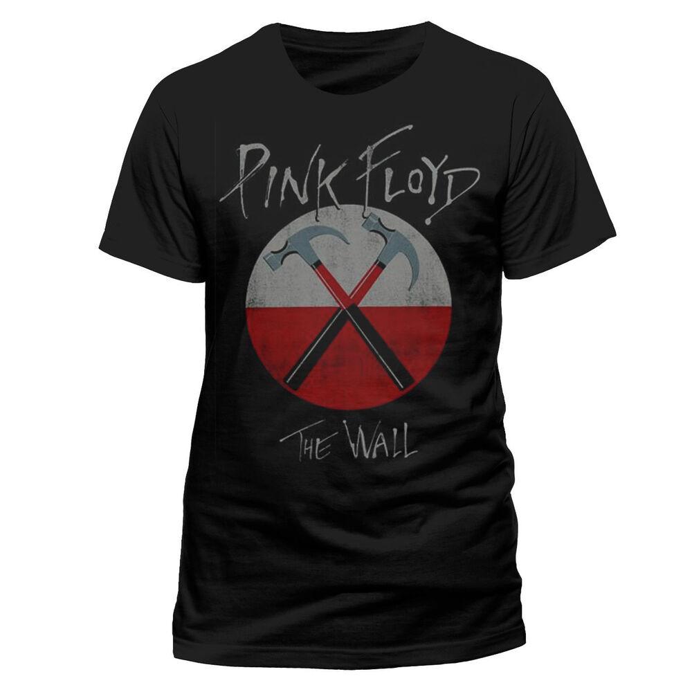 Черная классическая футболка унисекс с логотипом Pink Floyd The Wall Hammers Rock Merch S