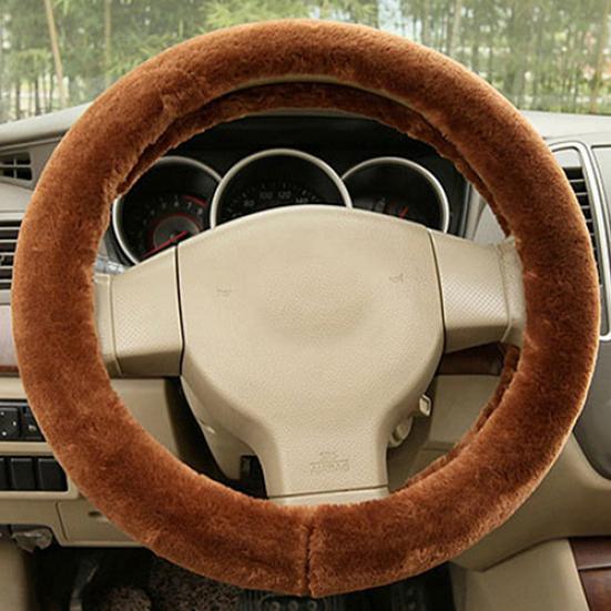 Модный универсальный автомобильный аксессуар, очаровательный теплый длинный мягкий плюшевый чехол на руль автомобиля 0.057 kg серый