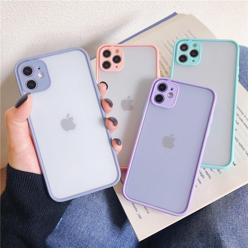 Корпус мобильного телефона ярких цветов для iPhone 11 Pro Max X XS XR XSMax 6 6s 7 8 Plus задняя крышка модный защитный чехол для камеры жесткий чехол для ПК для iPhone SE 2020 iPhone 12 Pro Max чёрный