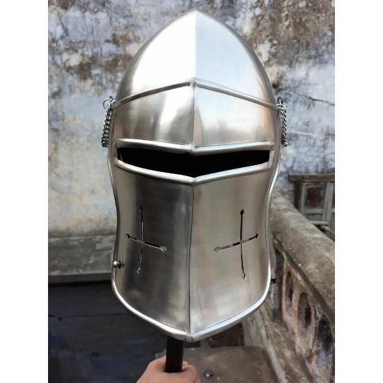 стальной средневековый шлем Barbuta Armor лучший рыцарский шлем с подарком внутреннего вкладыша серебряный