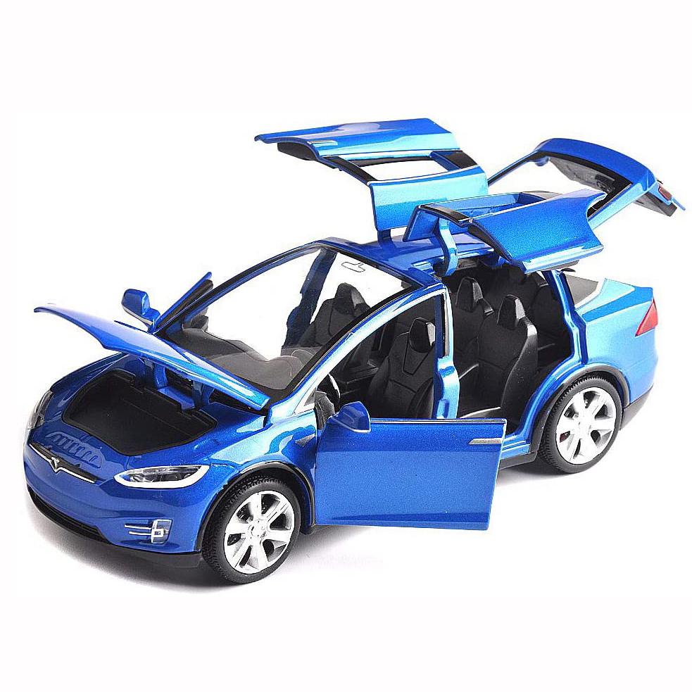 Литая игрушечная машинка Model X, 1 шт.:32-масштабная игрушечная машина с откидным механизмом, модель X90 из сплава Tesla, открывание двери автомобиля из сплава с подсветкой и музыкой, детские игрушки 15*7*4.5cm белый