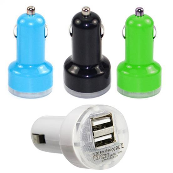 Двойные порты USB Автомобильное зарядное устройство Адаптер автоматической зарядки для iPhone 4 5 5S 6 чёрный
