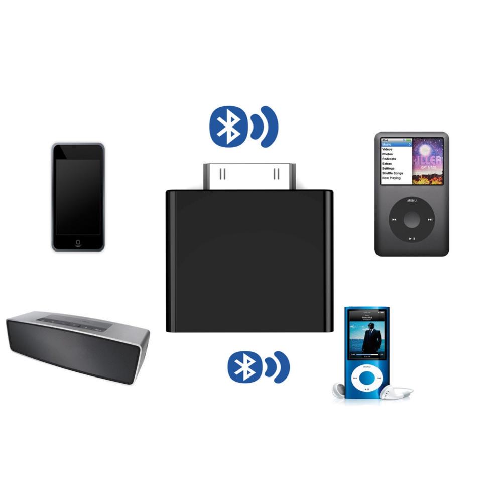 Музыкальный аудиопередатчик для Bluetooth 2.1 EDR, 30-контактный адаптер для стереонаушников Bluetooth v2.1 чёрный
