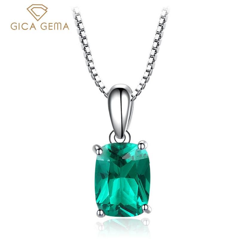 Ожерелья и подвески Gica Gema Jewelry S925 Sterling Silver Rectangle Luxury Sky Blue Персонализированное классическое ожерелье для женщин Fine High Grade Jewelry Подарок на День святого Валентина 925 Silver синий/белый