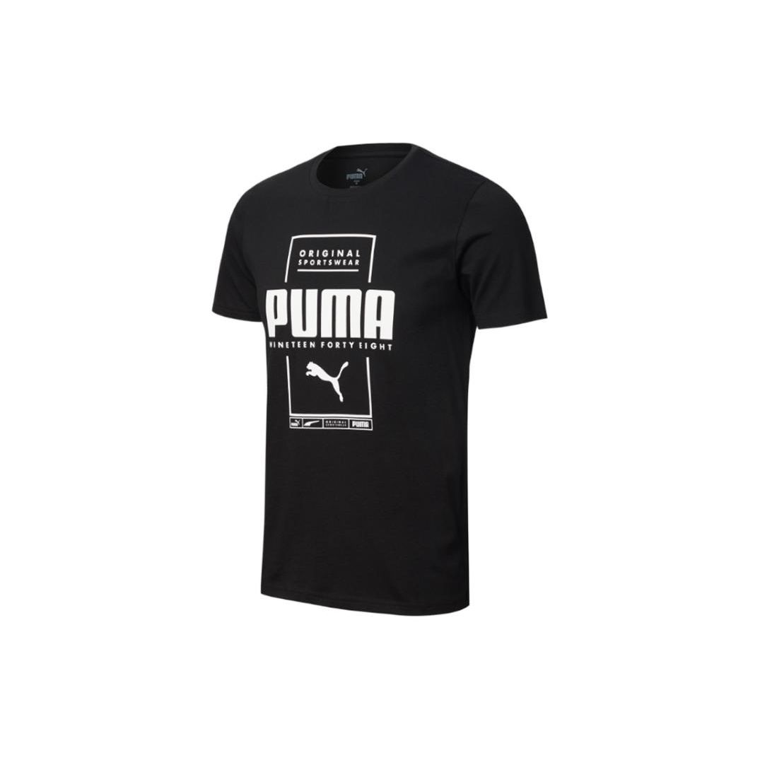 Футболка Puma Casual Sports с круглым вырезом и принтом, мужские топы, черная 586586-01 S
