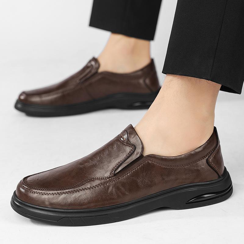 Мужские мокасины для отдыха на природе из высококачественной кожи Slip On Business Casual Shoes Новые мужские классические туфли с круглым носком для вождения Mocasssins 6.5
