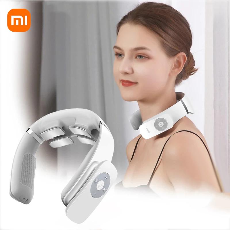 Массаж шеи Массажер для шеи Xiaomi Jeeback G3 TENS Pulse облегчает боль в шее с 4 вибрирующими головками и горячим компрессом белый