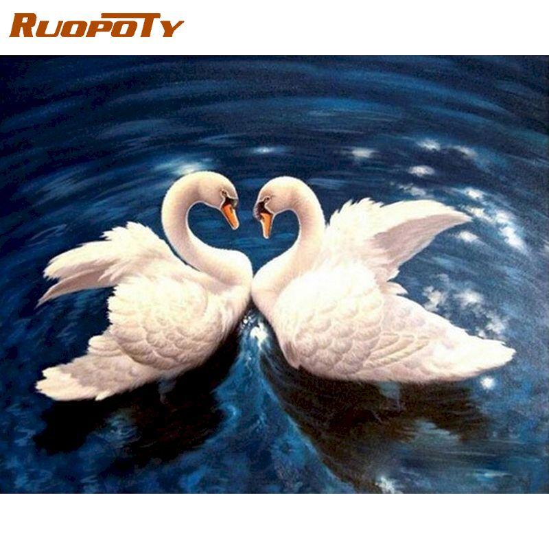 Ruopoty безрамное животное Diy картина по номерам комплект акриловая краска на холсте настенная живопись для домашнего декора 40x50CM NO Frame