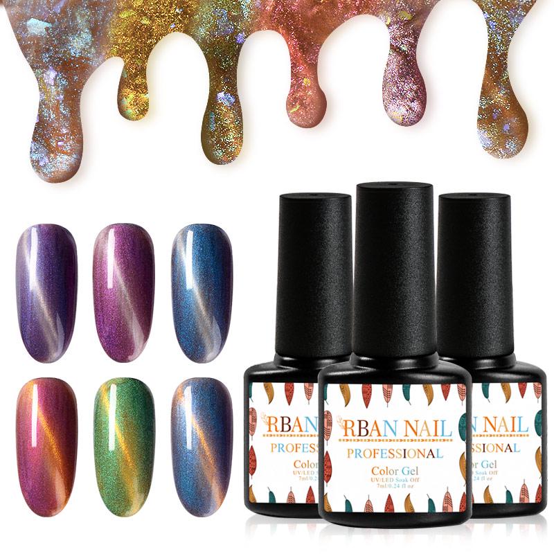 7 мл RBAN NAIL Магнитный гель-лак «кошачий глаз» Sky Soak Off UV Gel Nail Art Manicure 1