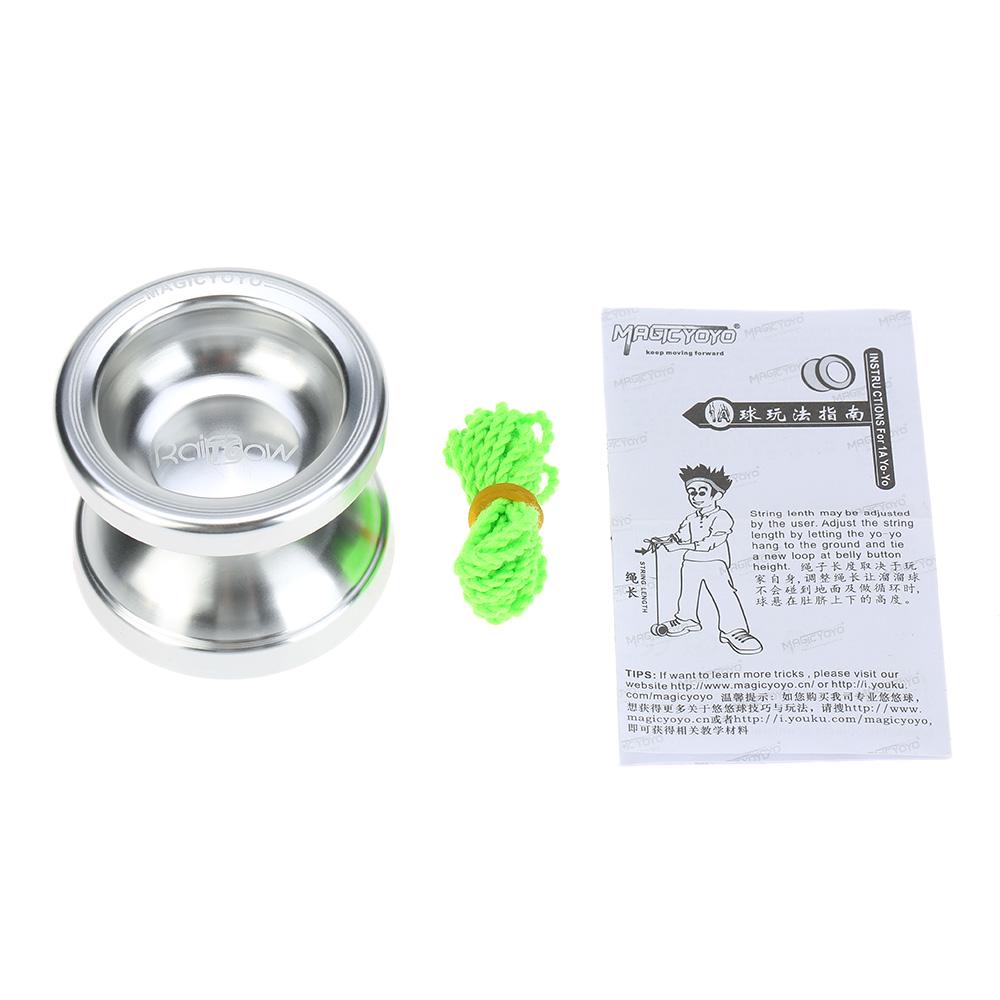 Профессиональный Magic Yoyo T6 Rainbow из алюминиевого сплава, металлический йойо, 8 шариковых подшипников KK со струной для детей серебряный