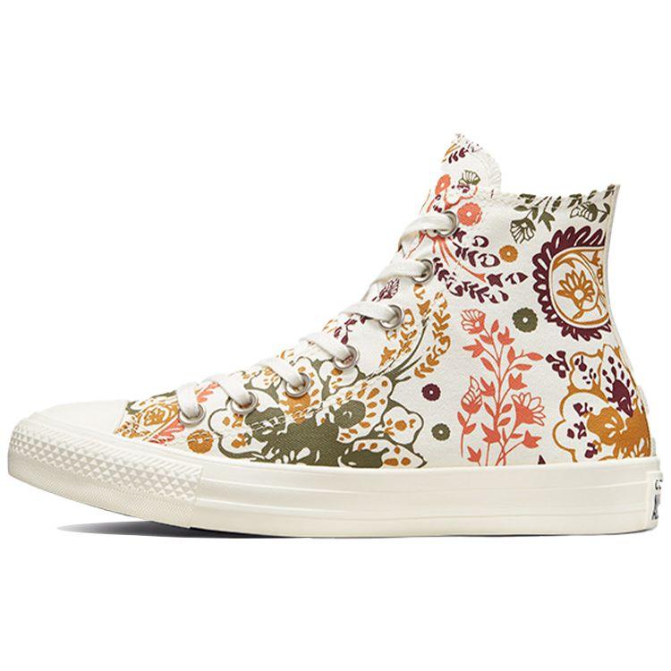 Converse Chuck Taylor All Star Высокие осенние женские кроссовки с цветочным принтом Кремовые Egret Field-Surplus 572543C 41