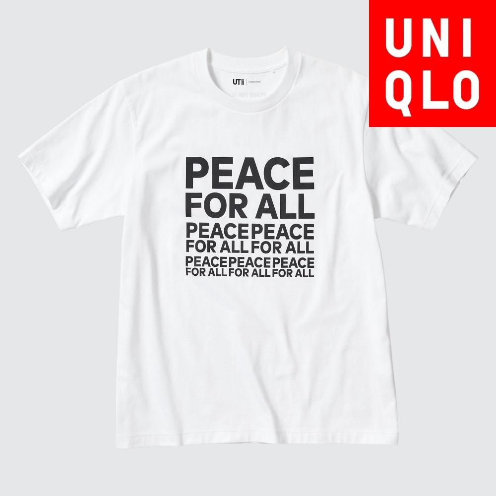 Футболка Uniqlo Japan Peace For All с короткими рукавами и принтом, стандартный крой, Kashiwa SaTo 00 WHITE/XS