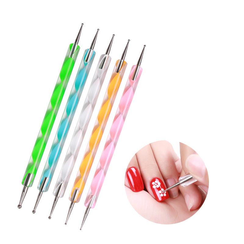 Дотсы для дизайна  Joom Nail Art 2 Way Dotting Pen УФ-гель для ногтей Инструменты для рисования Ручки для мраморного маникюра