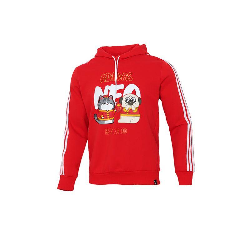 Мужская толстовка Adidas Neo CNY Series x Wu Huang Wan Sui с мультяшным принтом красная GS5186 L