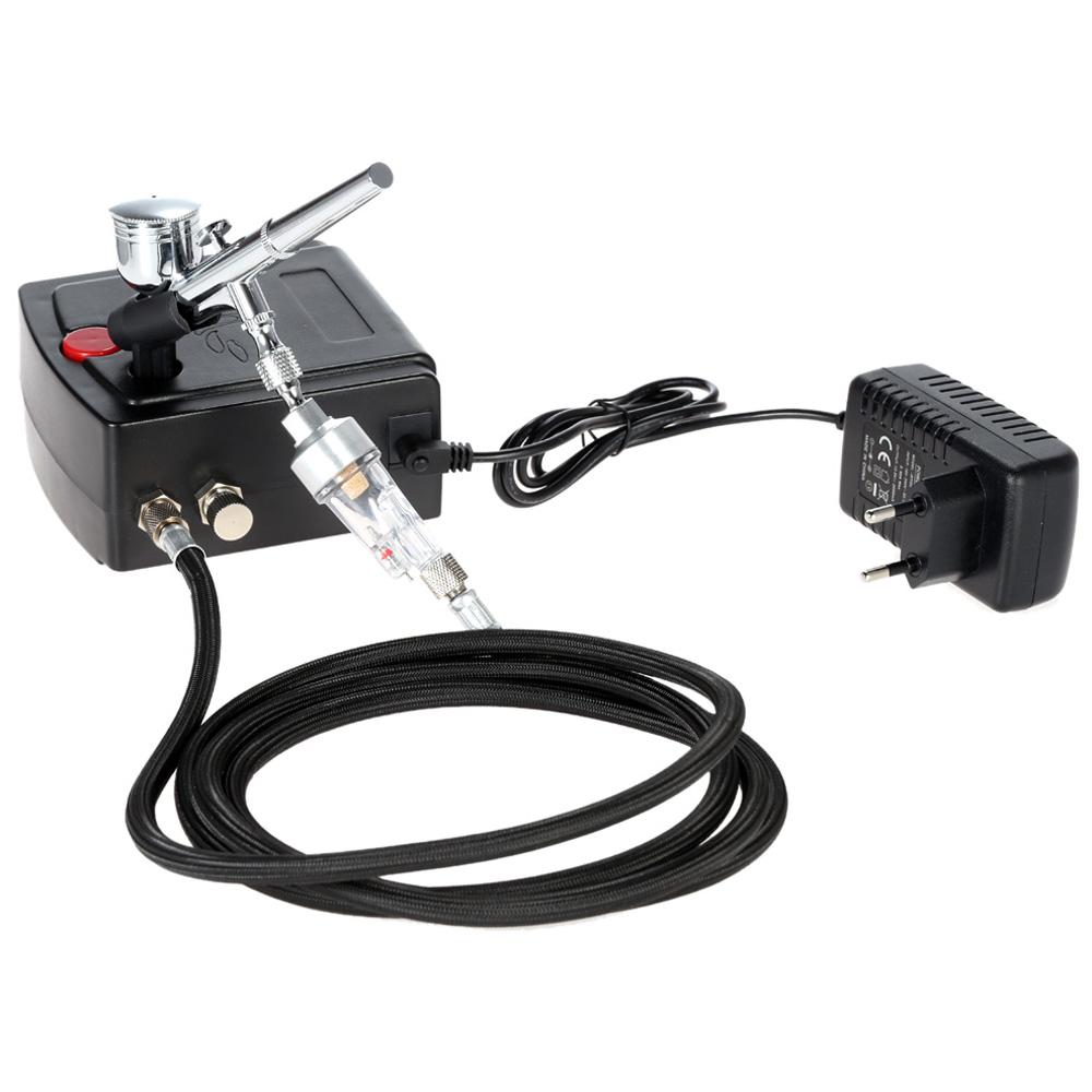 KKmoon 100-250V Профессиональный комплект воздушного компрессора для аэрографа двойного действия с гравитационной подачей US plug