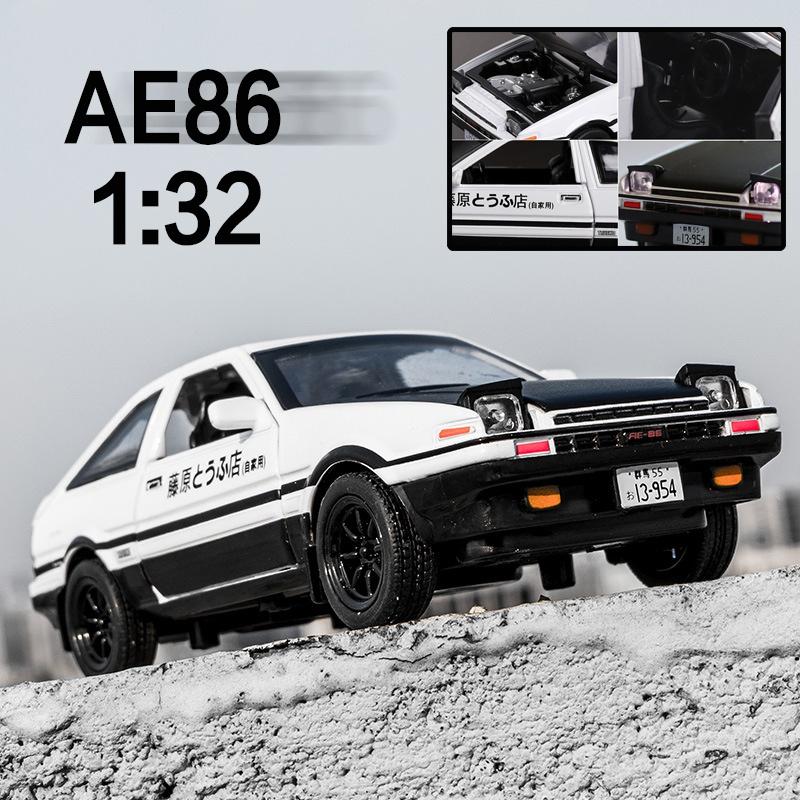 Initial D 1:32 звук и свет имитация модели автомобиля AE86 модель автомобиля из сплава Return Force игрушка чёрный