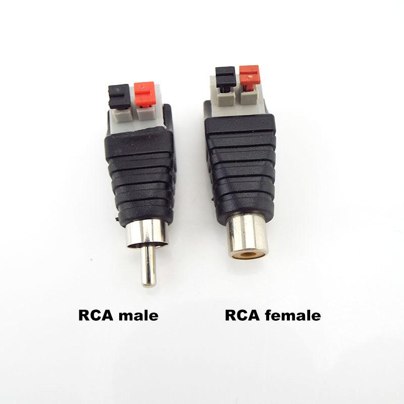 Штекер постоянного тока A/V кабель для аудио RCA штекер женский M/F разъем адаптера Jack Quick Plug динамик провод пресс-клемма для видеонаблюдения RCA Female