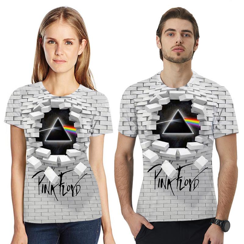 Свободная футболка с короткими рукавами Pink Floyd в Европе и США с 3D-цифровой печатью 6XL