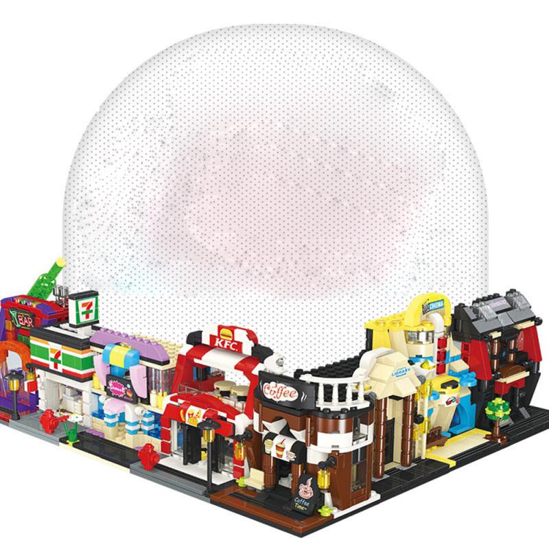 Happy Town Building Blocks Игрушки Вид на улицу Пластиковые мелкие частицы DIY Собранные строительные блоки 21122 Cafe