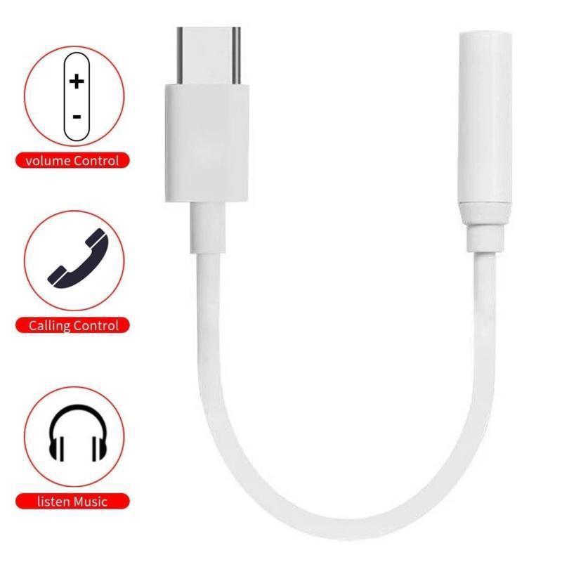 Кабель для наушников, 1 шт., адаптер USB C до 3,5 мм, разъем для наушников AUX для Huawei Type C, аксессуары белый