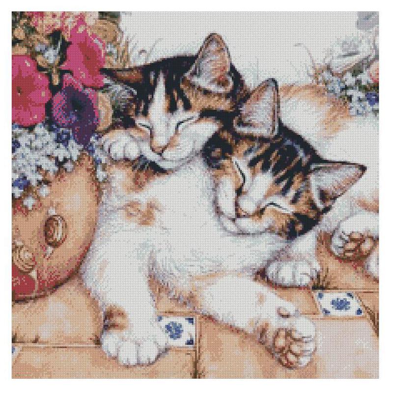 5d Diy Cat Мультфильм Broderies Diamants Подарок Животное Алмазная Мозаика Картина Полная Алмазная Вышивка 20X30
