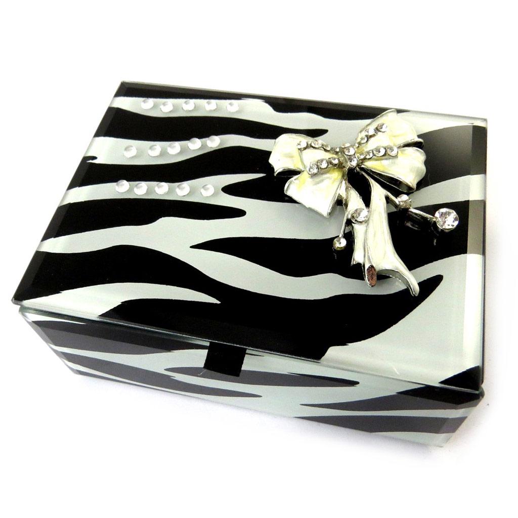 Les Trésors De Lily [N5757] - Шкатулка для драгоценностей Zebra  Belle de Soie  - 12. 5x9. 5х5. 2см чёрный