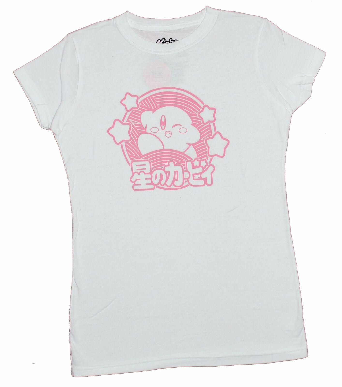 Футболка Kirby Girls Juniors Розовое изображение Кирби и кандзи S