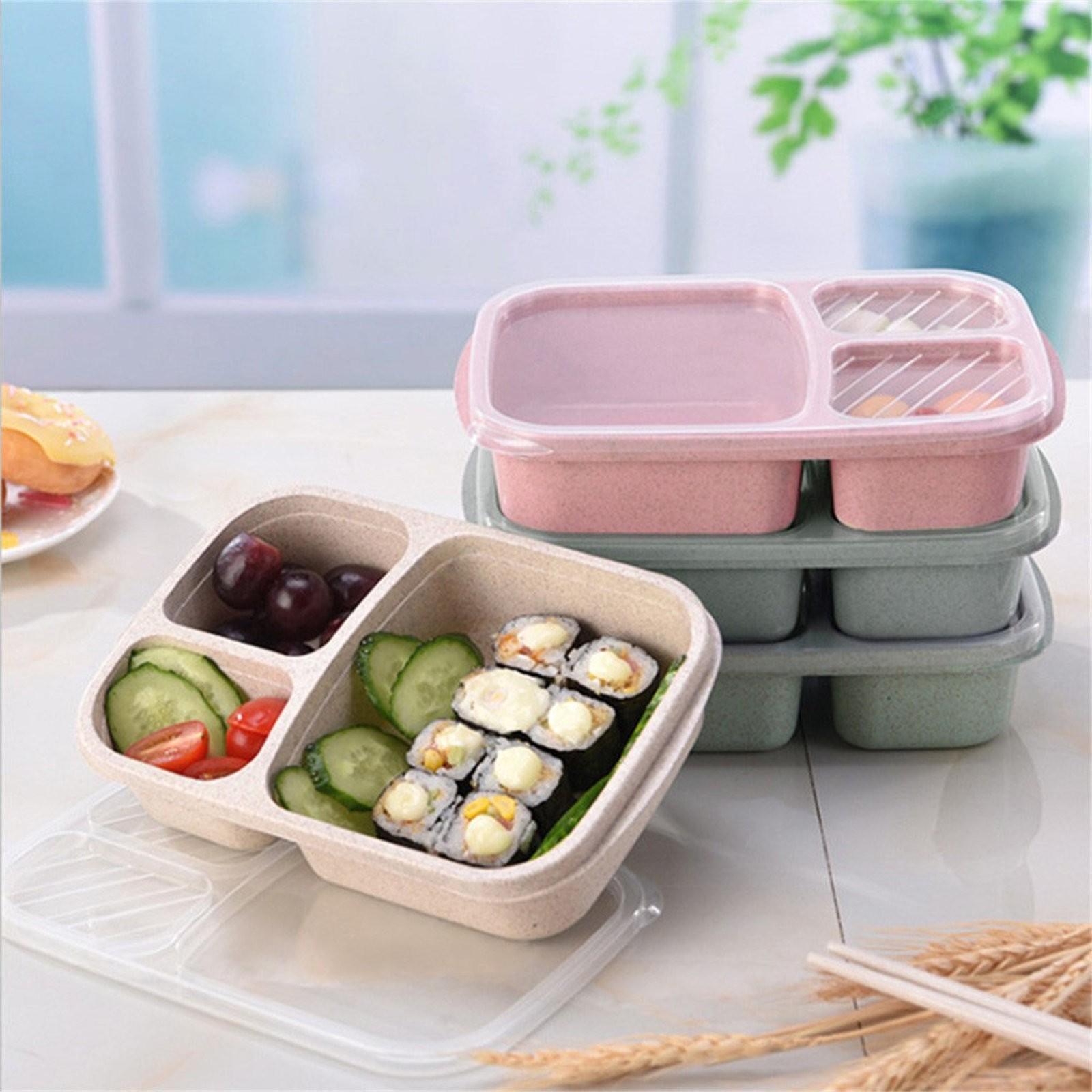 Микроволновая печь Bento Lunch Box Пикник Еда Контейнер для фруктов Ящик для хранения для детей и взрослых зелёный