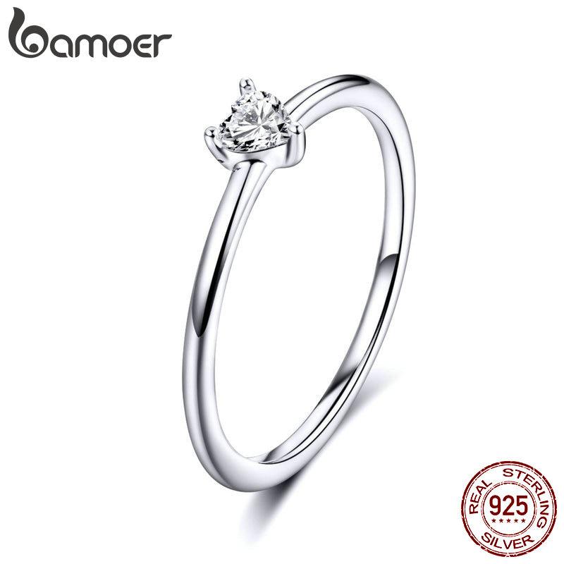 Женское кольцо BAMOER из стерлингового серебра 925 пробы с цирконом на палец, драгоценное ювелирное изделие, подарок 6