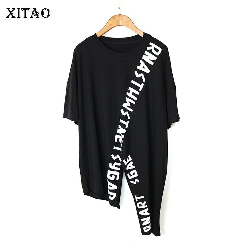 Футболка XITAO с нестандартными буквами XJ4820 One Size чёрный