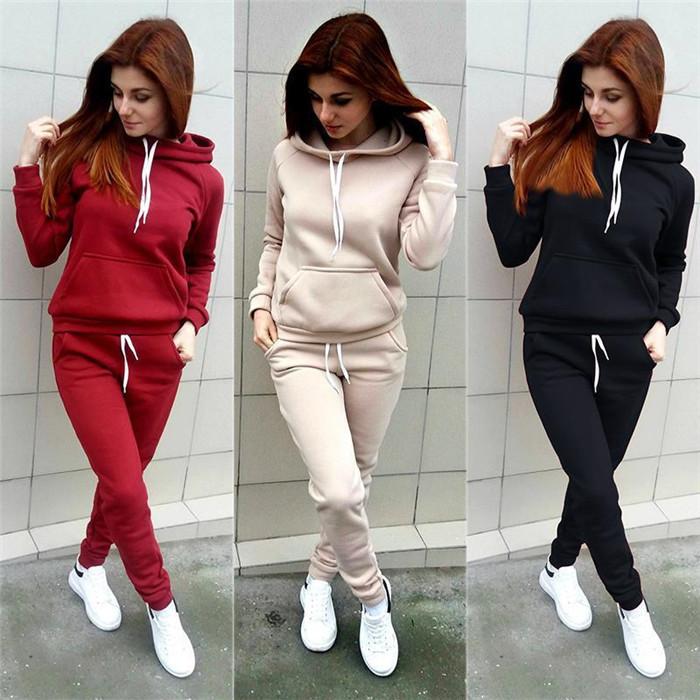 Новый женский спортивный костюм из флиса S красный