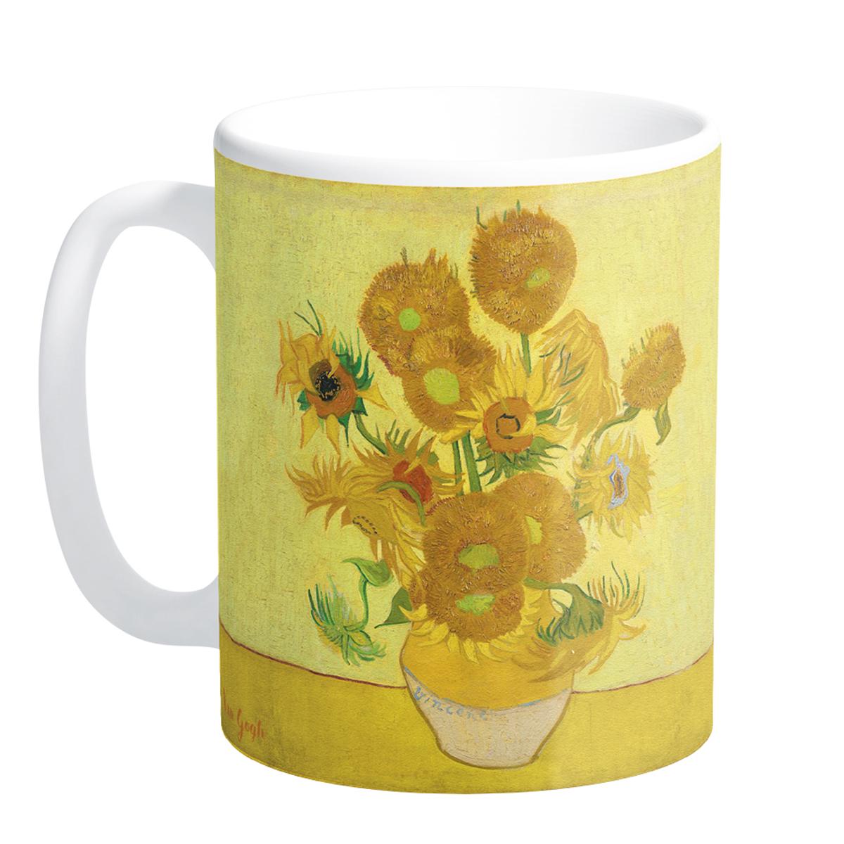Les Trésors De Lily [Q9264] - Керамическая кружка  Винсент Ван Гог  (Подсолнухи) - 9,5x8 см жёлтый