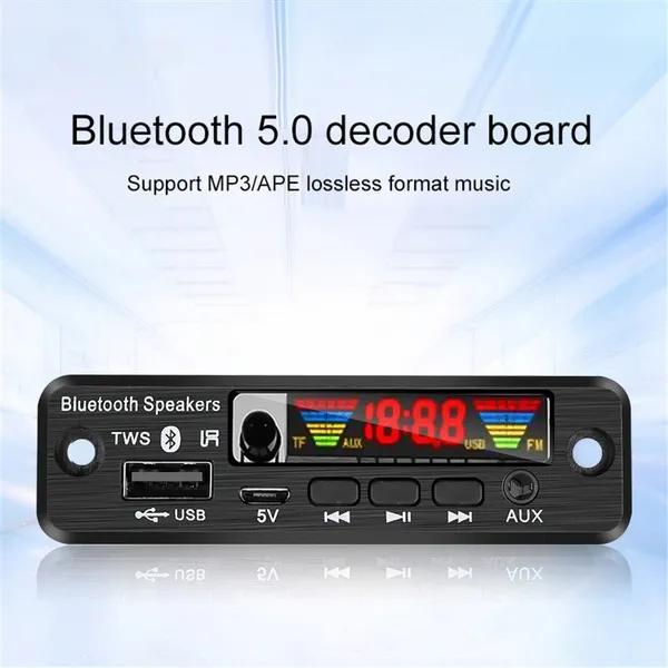 Громкая связь 5 В TWS Bluetooth 5,0 Плата декодера APE/MP3 Беспроводное FM-радио MP3-плеер Поддержка TF-карты USB AUX Аудио Декорирующая плата control module чёрный