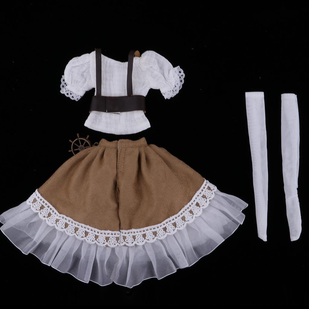 1/4 наряд для куклы BJD/рубашка, платье, чулки, лямки, комплект одежды из 4 предметов для SD