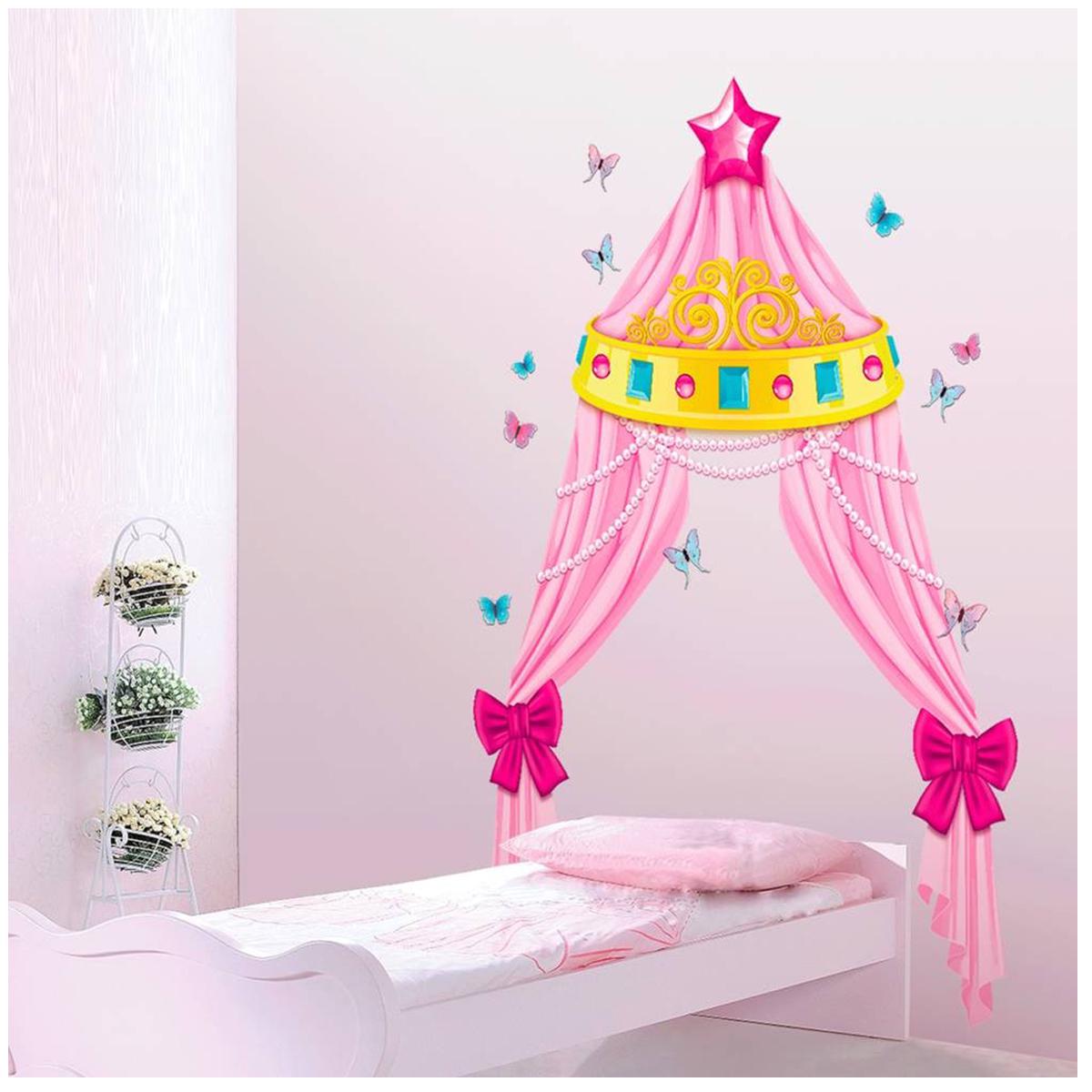 Les Trésors De Lily [Q2428] - Гигантская наклейка  Princess  (кровать принцессы) - 160x70 см. ярко-розовый