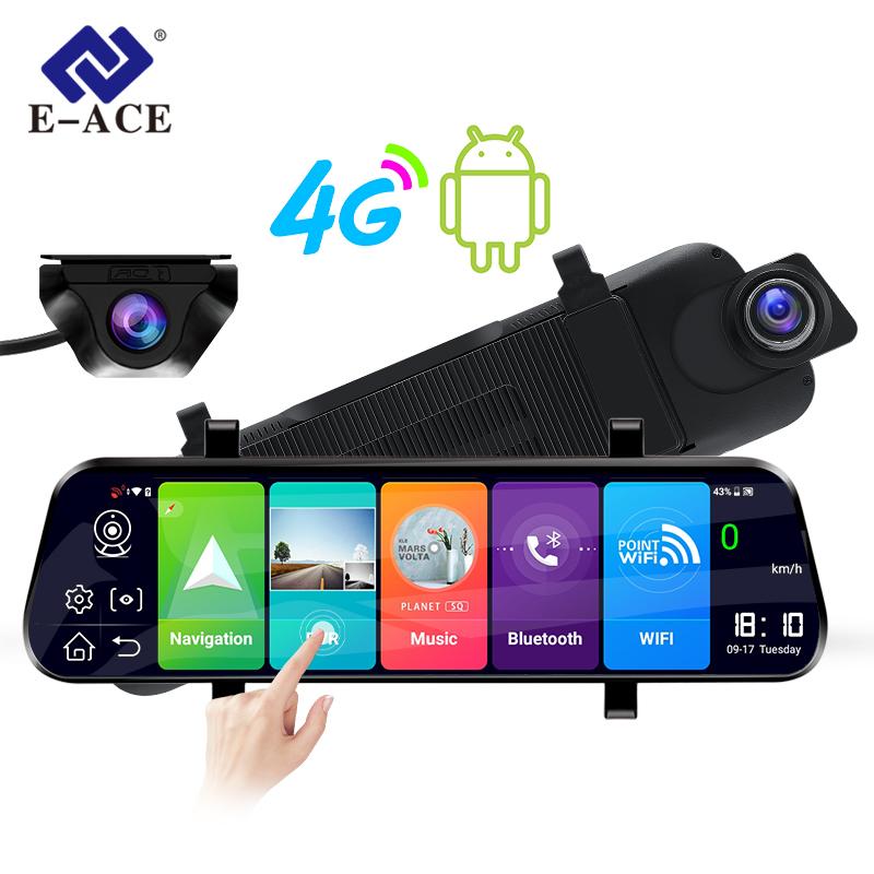 Автомобильный видеорегистратор E-ACE, 10 дюймов, зеркало заднего вида, видеорегистратор FHD, 4G, GPS, автомобильная камера, авторегистратор, Wi-Fi, ADAS с камерой заднего вида No TF Card