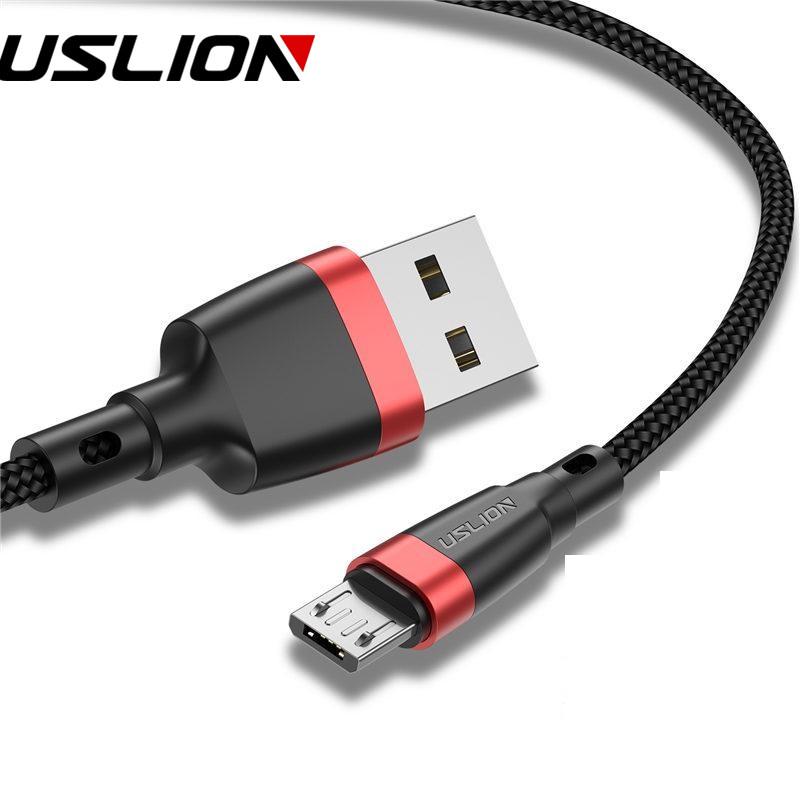 USB-кабель USLION Micro USB 3A, зарядное устройство для быстрой зарядки, USB-кабель для телефона Samsung Huawei Android 0.5M серый