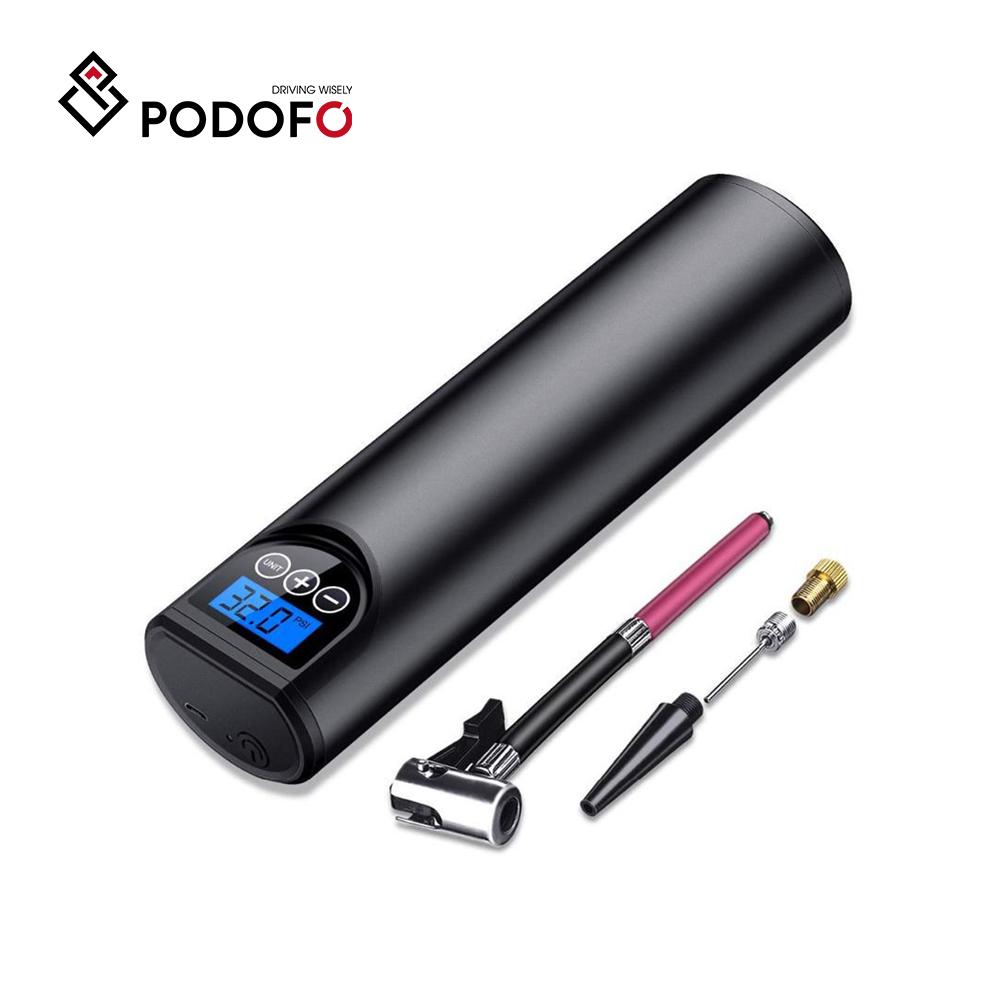 Podofo 150 PSI давление в шинах ЖК-дисплей беспроводной портативный насос для накачки шин воздушный компрессор электрический воздушный насос чёрный