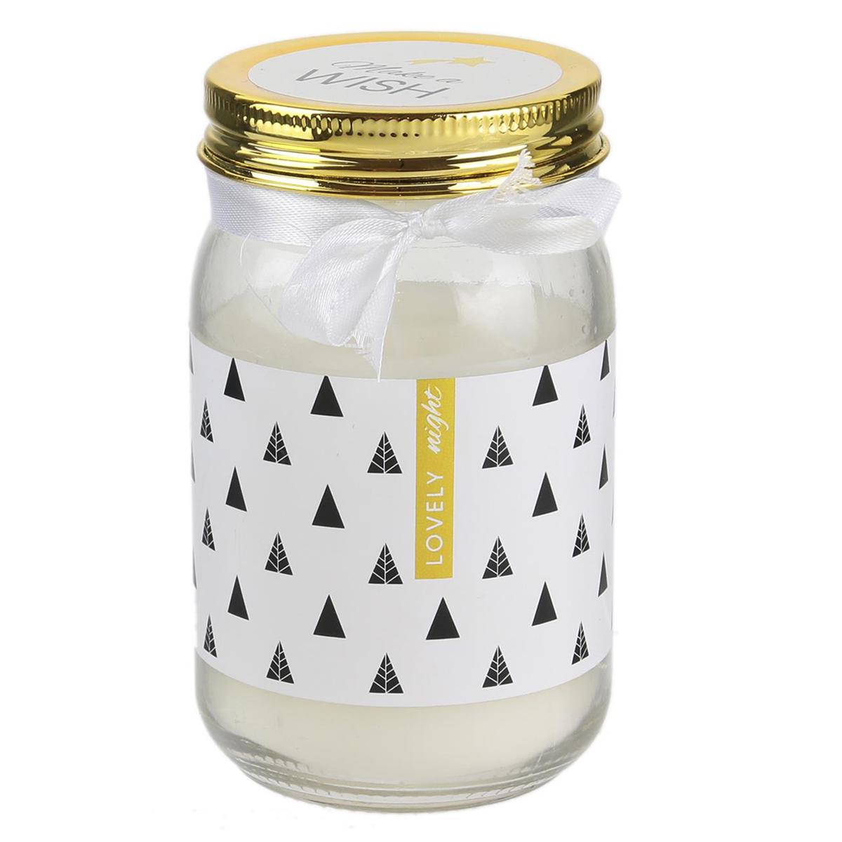 Les Trésors De Lily [Q3941] - Ароматическая свеча Mason jar  Messages  (Загадывайте желание: прекрасная ночь) - 12. 7x7. 5 см белый