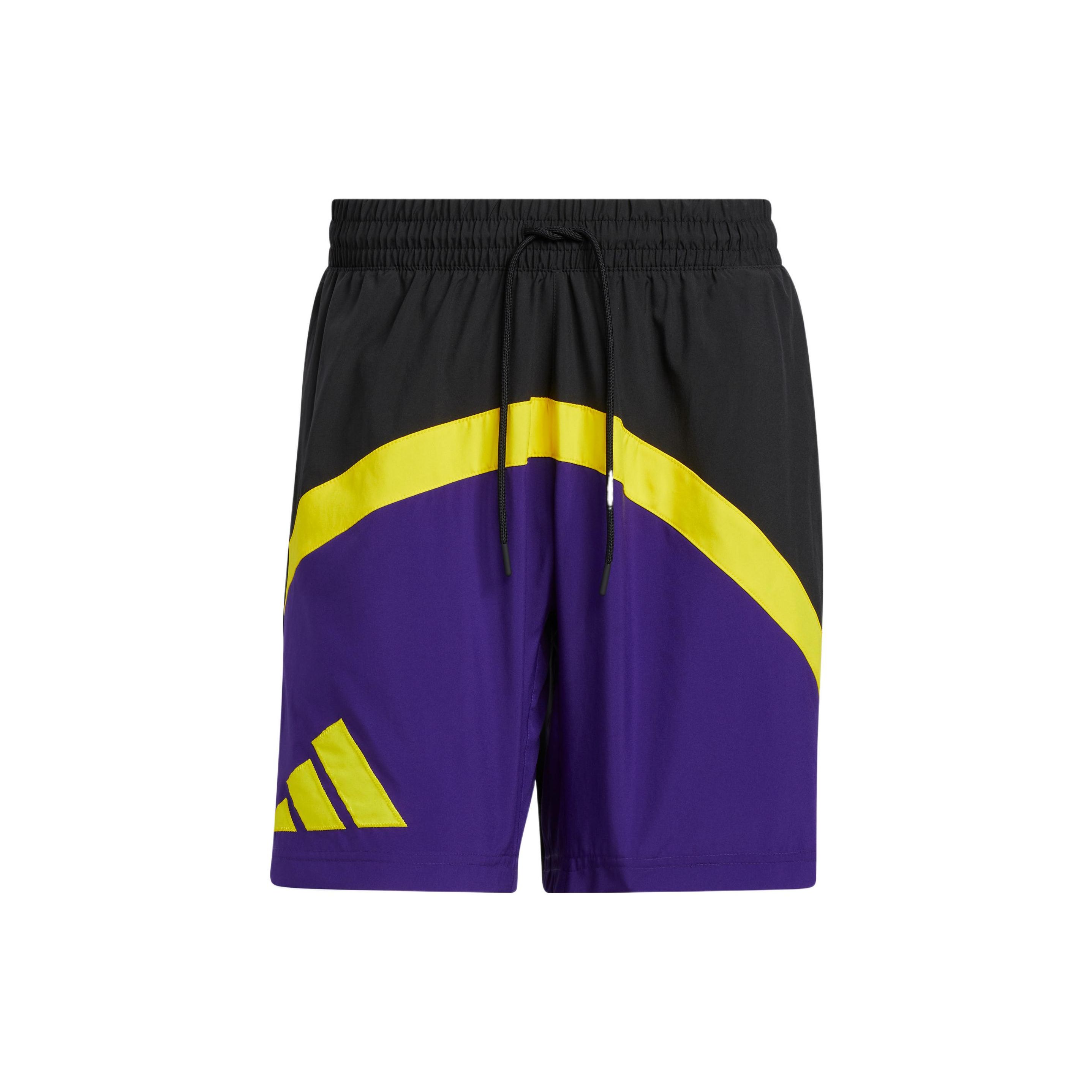 Мужские баскетбольные шорты с логотипом Adidas Colorblock, темно-фиолетовые HK9465 S