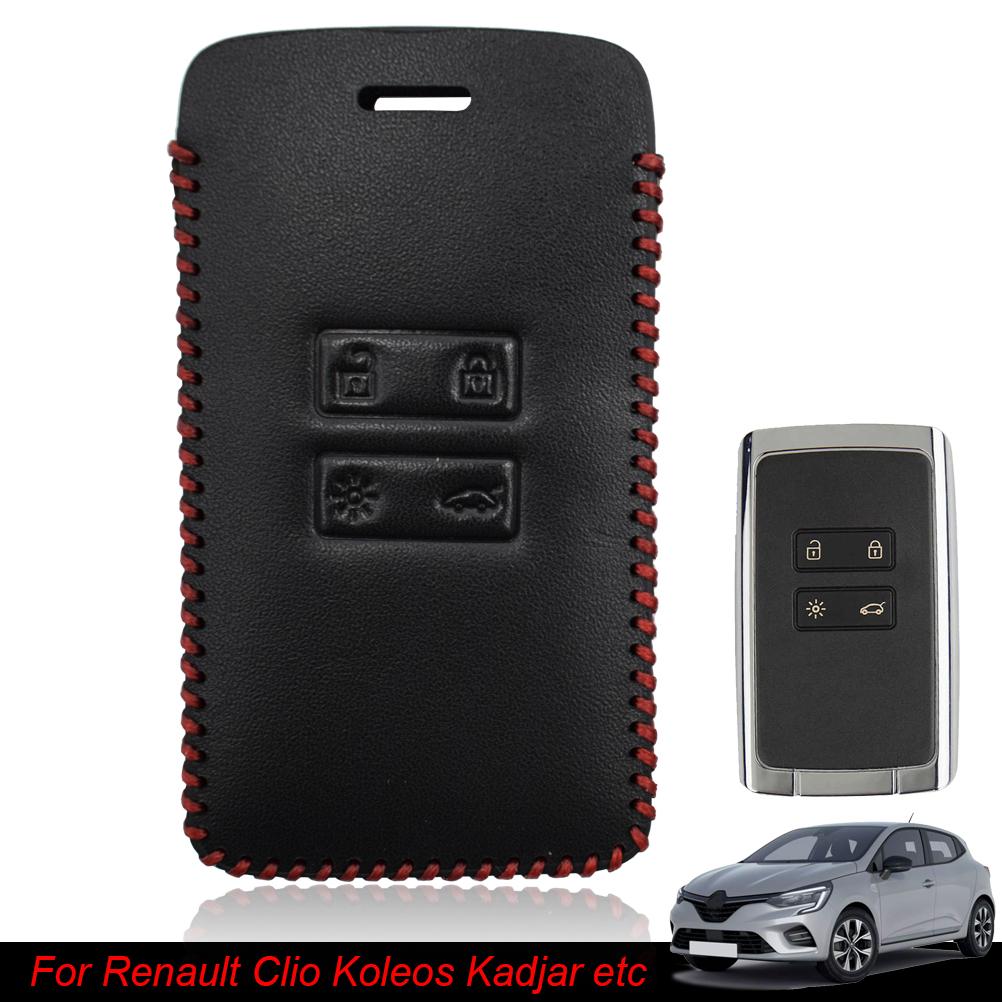 Для Renault Megane Clio Captur Koleos Kadjar Talisman Espace 4 кнопки из искусственной кожи, автомобильный смарт-ключ, чехол, держатель для брелока