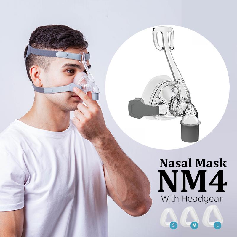BMC NM4 Носовая маска Маска CPAP Маска для сна с головным убором S/M/L Три размера Подходит для аппарата CPAP Соедините шланг и нос S