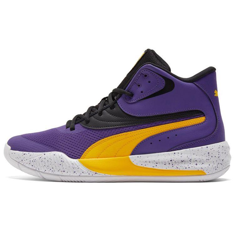 Puma Triple Mid Splatter Prism Violet Spectra Желтые мужские кроссовки Фиолетовый 377570-01 44.5