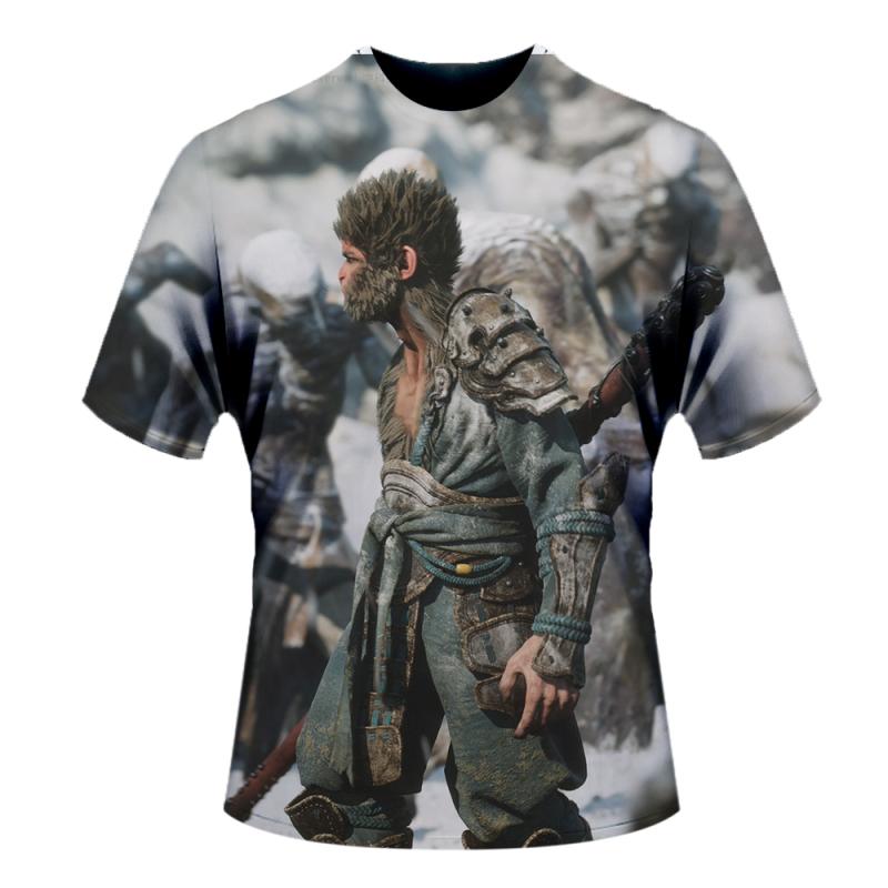 Wukong Trend Модная футболка Game Black Myth Monkey King с коротким рукавом Уличная одежда Повседневная одежда Забавный топ Мужская футболка Женская футболка M