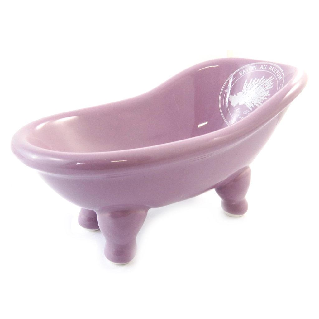 Les Trésors De Lily [N5679] - Фиолетовая керамическая мыльница  Lavender Soap  (ретро-ванна) - 14x7xx7 см фиолетовый