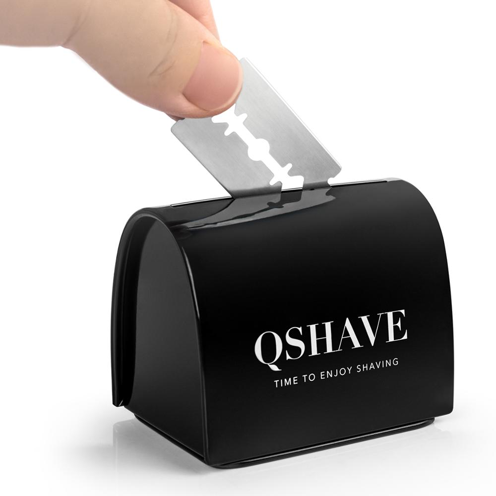 Чехол для утилизации лезвий QSHAVE Банк для безопасного хранения использованных лезвий для безопасной бритвы Бытовая защитная защита чёрный
